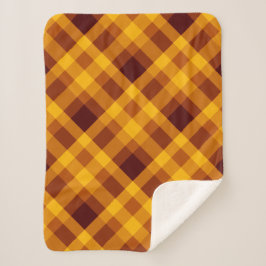 Cobertor Sherpa Pumpkin Laranja Xadrez Pequena Sherpa Blanket