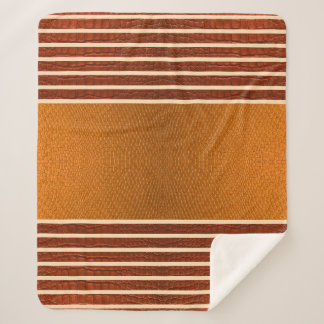 Cobertor Sherpa Pumpkin & Rust Exotic Faux Snake Leather Line Art