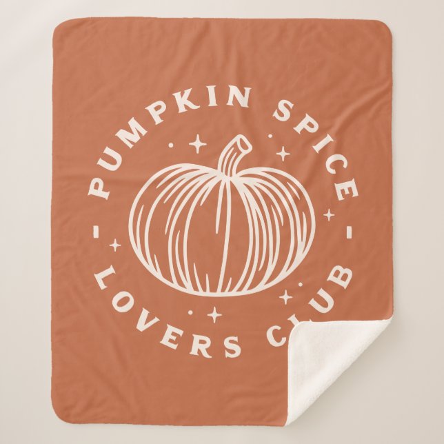 Cobertor Sherpa Pumpkin Spice Lovers Club (Frente)