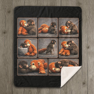 Cobertor Sherpa Punho de Macaco Bebê