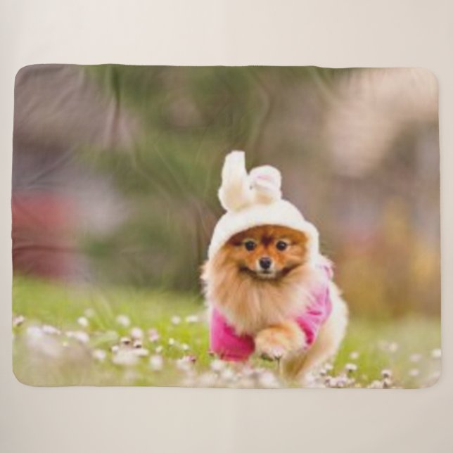 COBERTOR SHERPA PUPPY EM BUNNY SUIT (Frente (Horizontal))