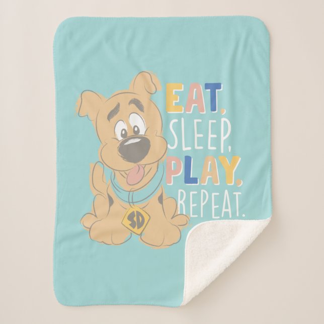 Cobertor Sherpa Puppy Scooby-Doo "Coma, Dorme, Jogue, Repita" (Frente)