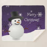 Cobertor Sherpa Purple Snowman Winter Christmas Sherpa Blanket<br><div class="desc">Junta-te com a nossa cena de inverno do Púrpura Snowman, Sherpa Blanket, uma encantadora adição à tua decoração de Natal e aos sotaques de Natal. Este cobertor de pelúcia apresenta uma cena festiva de inverno com um boneco de neve e um chapéu de topo rodeado por flocos de neve brancos...</div>