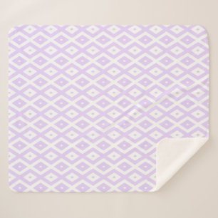 Cobertor Sherpa Púrpura e padrão de diamante branco