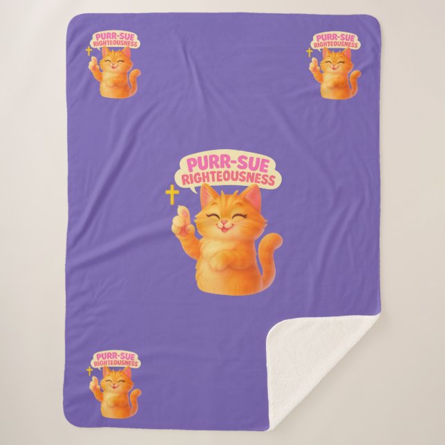 Cobertor Sherpa Purr-sue Righteousness - Christian (Frente)