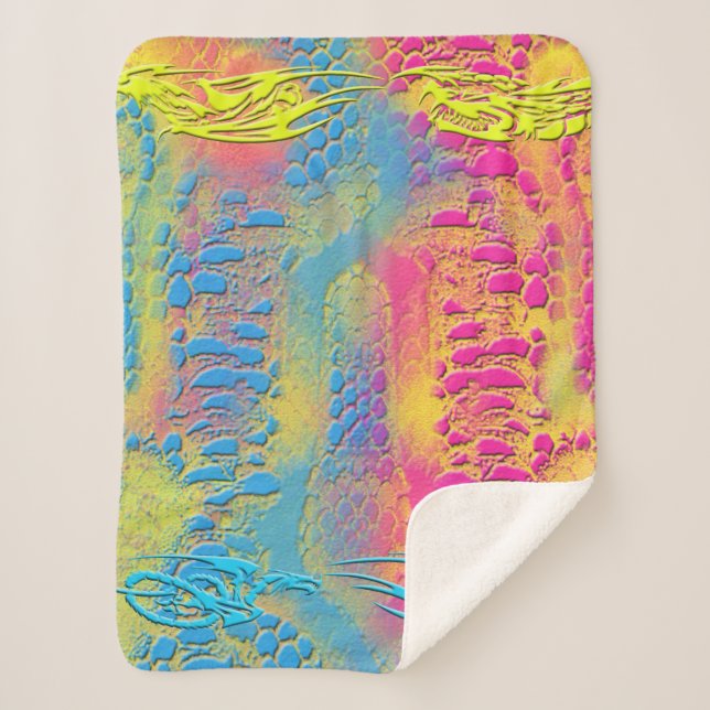 Cobertor Sherpa PYTHON - fractal decorativo moderno - (Frente)