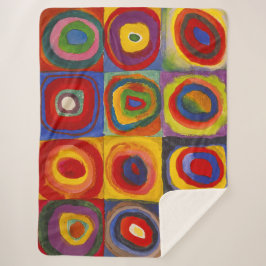 Cobertor Sherpa Quadrados com Círculos Concentrados | Kandinsky |