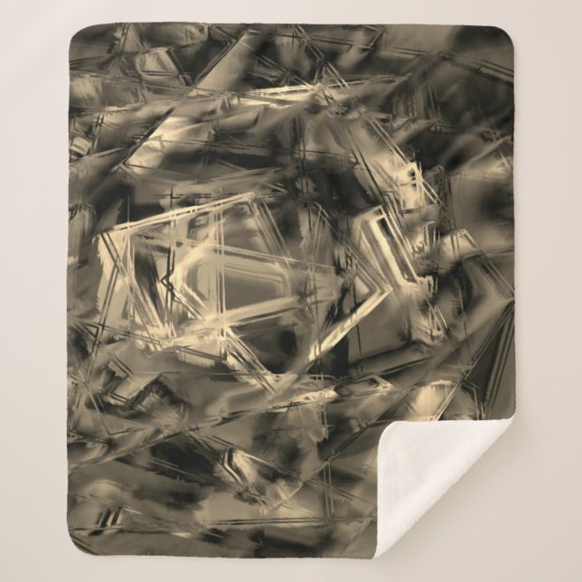 Cobertor Sherpa Quadrados tortos manchados com 'pinceladas erradas (Frente)