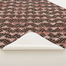 Cobertor Sherpa Quadrados vermelhos submetidos a mosaico estranho