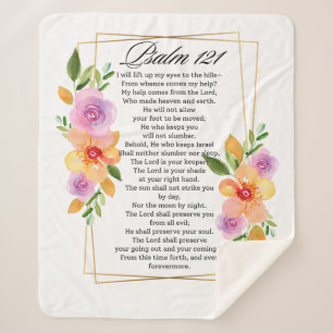 Cobertor Sherpa Quadro Geométrico Floral Psalm 121