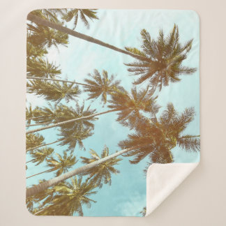 Cobertor Sherpa Quadro Tropical: Abstrato Palm Trees