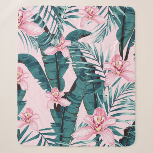 Cobertor Sherpa Quadro trópico de verão pintando um padrão unif