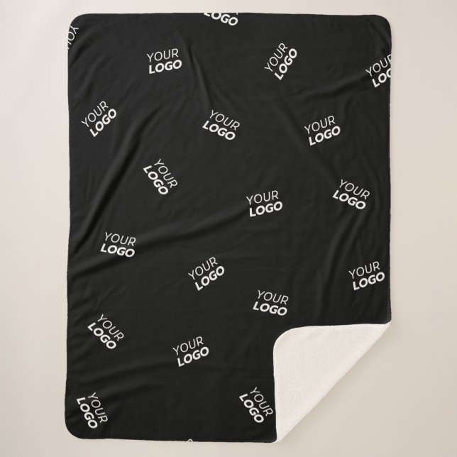 Cobertor Sherpa Qualquer logotipo ou imagem carregada | Padrão dis (Frente)