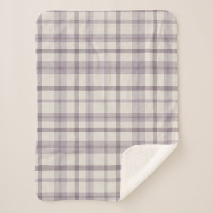 Cobertor Sherpa Quarto de Bebê Menino Xadrez Roxo Fazenda Silencia
