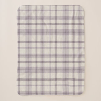 Cobertor Sherpa Quarto de Bebê Menino Xadrez Roxo Fazenda Silencia