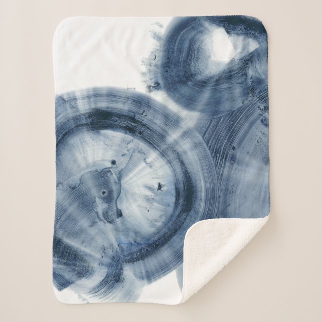 Cobertor Sherpa Quasares - Círculos Azuis Tinta (Frente)
