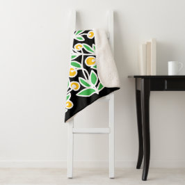 Cobertor Sherpa Rabisco amarelo e verde