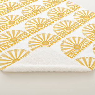Cobertor Sherpa RADIATE Ser O Gráfico RetroDourado Da Vintagem De