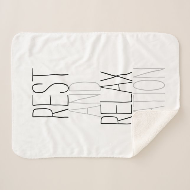 Cobertor Sherpa Rae Dunn Inspirou Rest e Relaxamento (Frente (Horizontal))