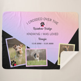 Cobertor Sherpa Rainbow Bridge Photo Pet Memorial Large