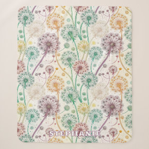 Cobertor Sherpa Rainbow Dandelion Breeze - Whimsical Floral