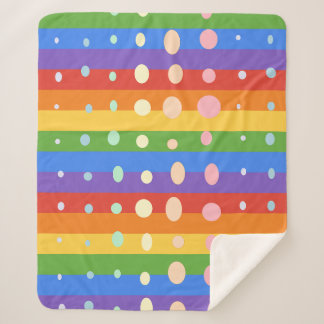 COBERTOR SHERPA RAINBOW DOT STRIPES