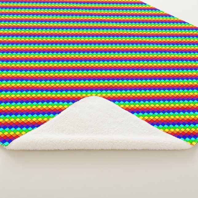 Cobertor Sherpa Rainbow Stripes - Sherpa Blanket (3/4)