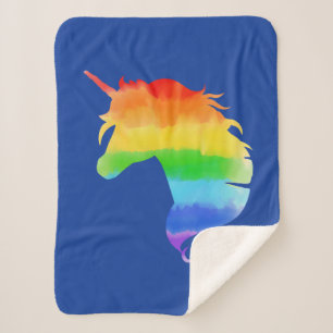 Cobertor Sherpa Rainbow Unicórnio