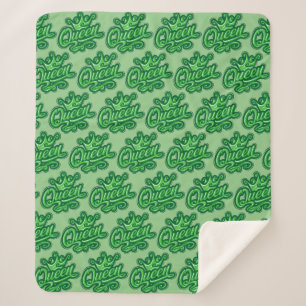 Cobertor Sherpa Rainha com coroa, Design de tipografia