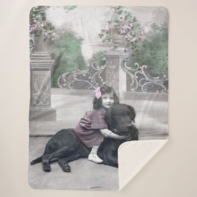 Cobertor Sherpa Rapariga e seu Cachorro (Frente)