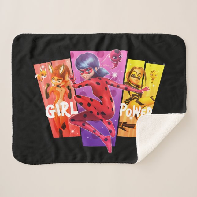 Cobertor Sherpa Raparigas Miraculosas | Energia de Menina (Frente (Horizontal))