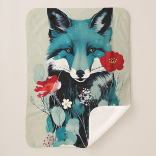 Cobertor Sherpa Raposa Azul