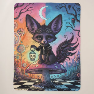Cobertor Sherpa Raposa dividida pelos Realms de Crepúsculo
