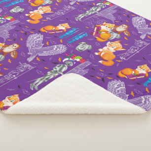 Cobertor Sherpa raposa e coruja