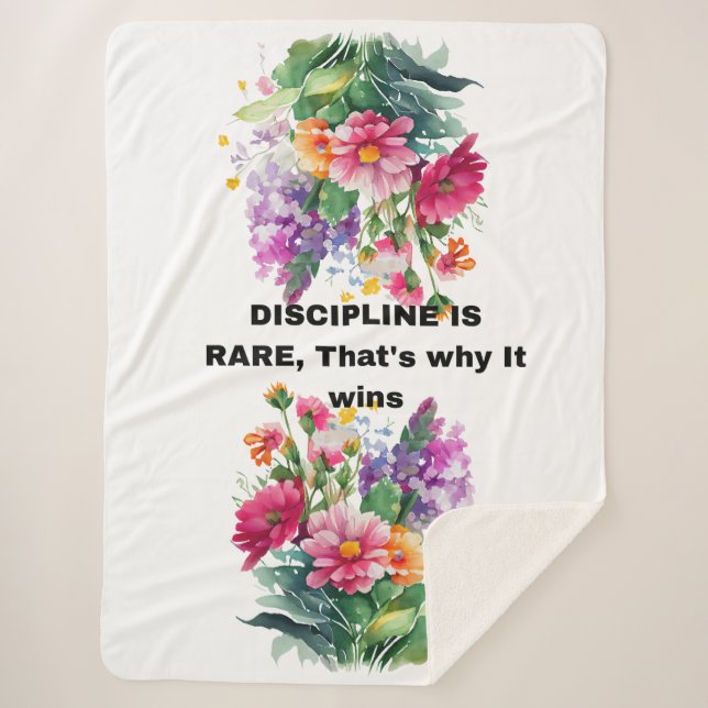 Cobertor Sherpa Rare Floral Quote Art (Frente)