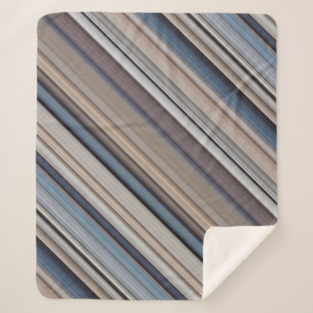 Cobertor Sherpa Raspa Pebolhas Azul e Greve Marrom (Frente)