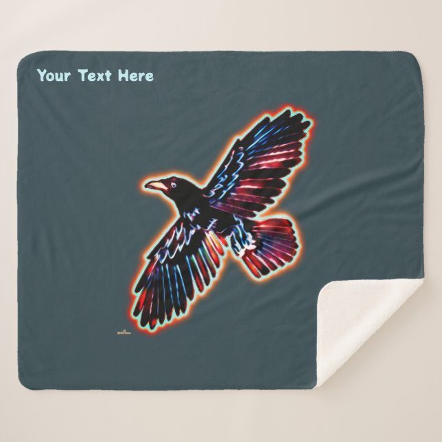 Cobertor Sherpa Raven Iridescente (Frente (Horizontal))