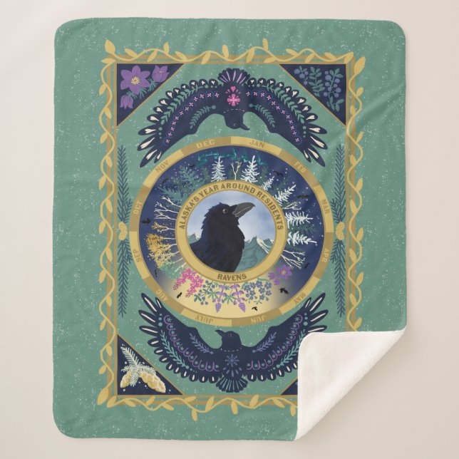 Cobertor Sherpa Ravens Sherpa Blanket (Frente)