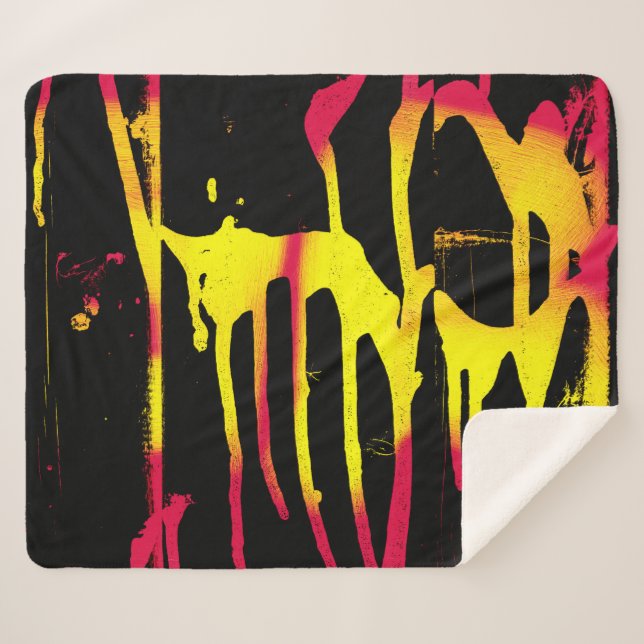 Cobertor Sherpa rebarbas e expurgos e bacanais (Frente (Horizontal))