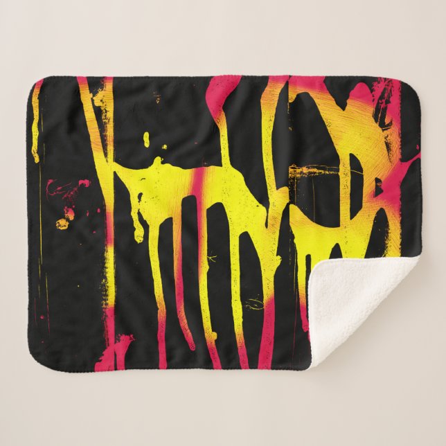 Cobertor Sherpa rebarbas e expurgos e bacanais (Frente (Horizontal))