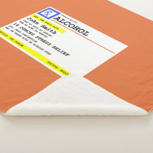 Cobertor Sherpa Receita personalizada Álcool Humoroso