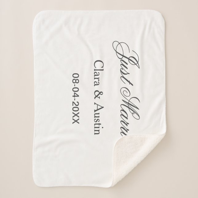 Cobertor Sherpa Recém-casados adicionar nome do casal data ano cas (Frente)