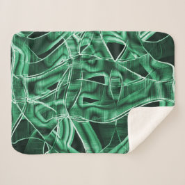 Cobertor Sherpa Recortes de fitas acrílicas verdes cruzadas e sobr