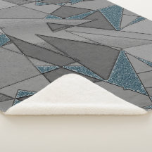 recortes triangulares de cinza com peças azuis esc