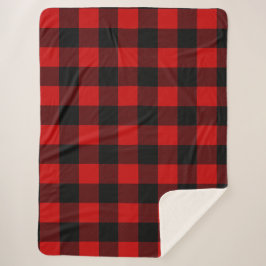 Cobertor Sherpa Red and Black Buffalo Plaid Sherpa Blanket
