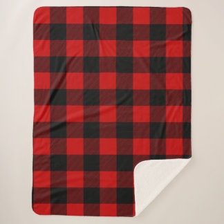 Cobertor Sherpa Red and Black Buffalo Plaid Sherpa Blanket
