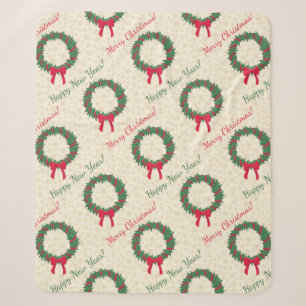Cobertor Sherpa Red Berries Holly Felry Natal