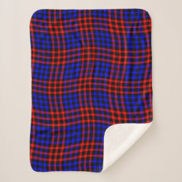 Cobertor Sherpa Red Blue Plaid Checker Seamless Pattern