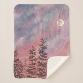 Cobertor Sherpa Red evening sky 