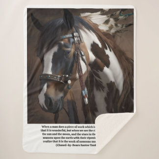 Cobertor Sherpa Red Hawk's horse Sundance